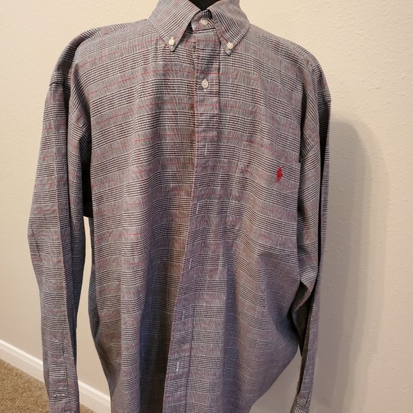 Ralph Lauren classic fit brown checks men's long sleeves shirt size L. - Picture 11 of 15